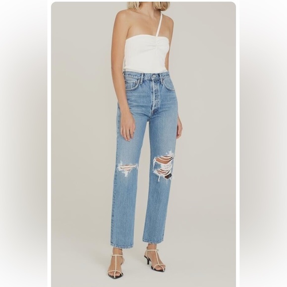 AGOLDE 90s Pinch Waist BACKDROP High Rise Straight Leg Jeans Y. - Picture 4 of 15